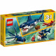 LEGO Creator 3-en-1 31088 Les Créatures Sous-Marines, Figurines Animaux Marins, Requin, Crabe