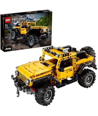 LEGO Technic 42122 Jeep Wrangler Rubicon Modele de collection de 4x4, SUV tout-terrain, jeu de construction de véhicule