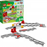 LEGO DUPLO Town Les Rails du Train Jeu de Construction - Circuit avec Brique d'Action Rouge