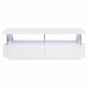 Table basse LED contemporain BLUE LIGHT - Rectangulaire - MDF - Blanc laqué brillant - L120 x P60 x H45 cm