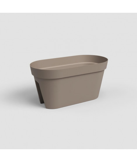 ARTEVASI Jardiniere pour balcon Capri - 30 x 60 x H 30 cm - 26,8 L - Gris taupe