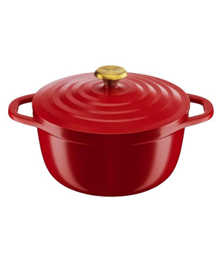 TEFAL E2544604 Air cocotte légere 24 cm fonte d'aluminium rouge, tous feux dont induction