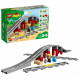 LEGO 10872 DUPLO Town Les Rails Et Le Pont Du Train, jouet pour enfants 2-5 ans, Jeu De Construction Avec Klaxon en Brique So…