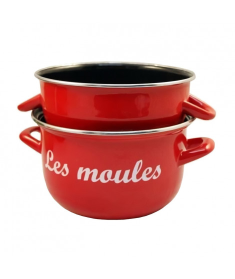 BAUMALU Marmite a moules - 24 cm - Rouge marquage