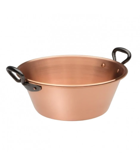 BAUMALU Bassine a confiture 26 cm cuivre 12/10eme anses fonte