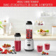 MOULINEX LM15FD10 Blender mixeur, 300 W, 2 bouteilles Tritan a emporter, 4 lames amovibles, Compact, Smoothies, Application d…