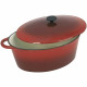 CREALYS GRAND CHEF Cocotte ovale en fonte d'acier émaillée - L 37 cm - 9 L - Rouge - Tous feux dont induction