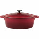 CREALYS GRAND CHEF Cocotte ovale en fonte d'acier émaillée - L 37 cm - 9 L - Rouge - Tous feux dont induction