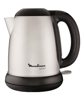 Bouilloire électrique MOULINEX Subito - 1,7 L - Inox/Noir - Base 360° - Filtre antitartre amovible