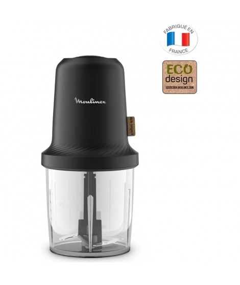 MOULINEX AT80E810 Eco Respect Hachoir, 0,5 L, 500 W, Lames en acier inoxydable, Design écologique, Fabriqué en France