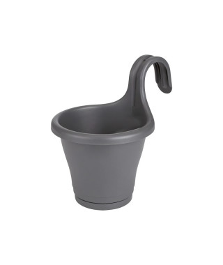 ELHO Jardiniere de balcon Corsica Simple - Gris anthracite - Extérieur & Balcon - L 19,4 x W 27,1 x H 25,9 cm