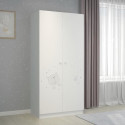 POLINI KIDS OURSON TEDDY Armoire NINA  2 portes avec penderie blanc/gris - Hauteur 190 cm