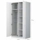 POLINI KIDS OURSON TEDDY Armoire NINA  2 portes avec penderie blanc/gris - Hauteur 190 cm