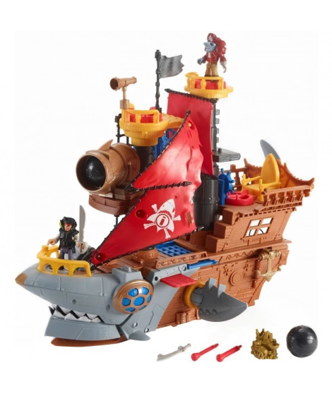 Figurines - FISHER PRICE - Imaginext Bateau Pirate Requin - 2 ans de garantie - Intérieur