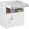 POLINI KIDS AMIS ZEN Commode a langer POLSKA 2 portes avec plan rabattable blanc