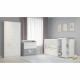 POLINI KIDS OURSON TEDDY Commode a langer VOLGA 4 tiroirs avec plan a langer rabattable blanc gris