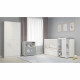 POLINI KIDS OURSON TEDDY Commode a langer POLSKA 2 portes avec plan rabattable blanc gris