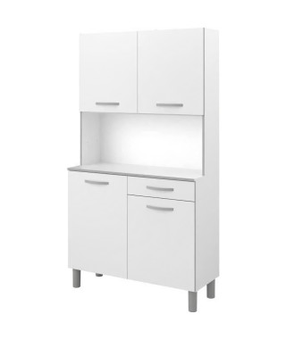 Buffet de cuisine - Blanc - Contemporain - 4 portes - OSLO -  L 101 cm