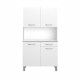 Buffet de cuisine - Blanc - Contemporain - 4 portes - OSLO -  L 101 cm