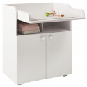 POLINI KIDS AMELI Commode a langer POLSKA 2 portes avec plan rabattable blanc