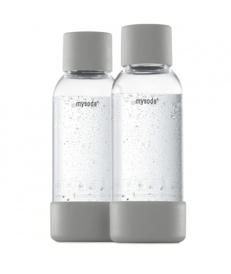 MYSODA - Pack de 2 bouteilles Gray PET et Biocomposite 0,5L