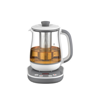 TEFAL BJ551B10 Tastea Machine a thé en verre 1,5 L, 8 réglages, Panier a thé amovible acier inoxydable, Maintien au chaud, Ba…