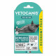 VETOCANIS 4 Pipettes Anti-puces et anti-tiques - Pour Chat - 4x 1 mois de protection