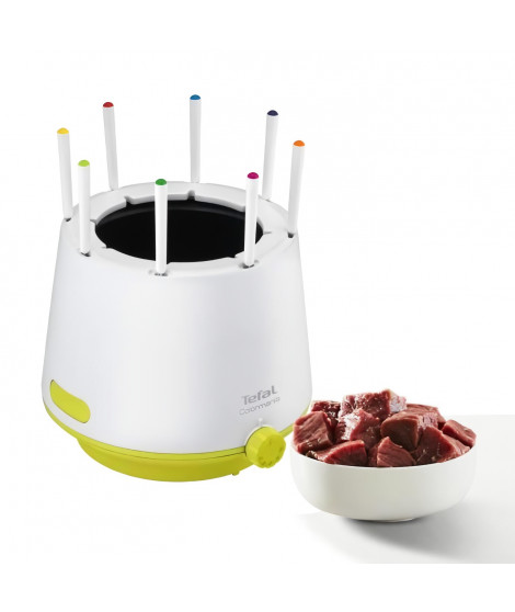 TEFAL Appareil a fondue, 8 personnes, Paroie isolante, Caquelon antiadhésif, Thermostat réglable, Fabriqué en France  EF260312