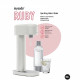 MYSODA Machine a Soda Ruby White, 1 bouteille 0.5L , 1 bouteille 1L, 1 cylindre de CO2