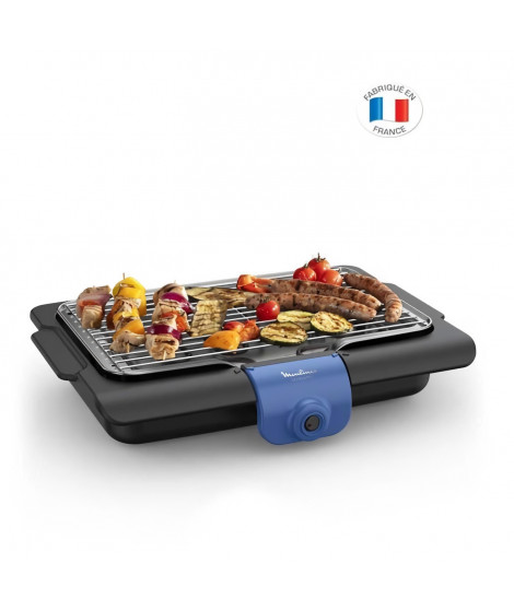 MOULINEX Barbecue de table électrique, Barbecue d'extérieur, Bac a eau, Utilisation simple, Fabriqué en France, Accessimo BG1…