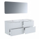 RONDO Meuble salle de bain L 120 - 2 tiroirs + vasque - Blanc