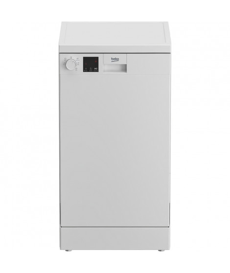 Lave-vaisselle pose libre BEKO DVS05024W - Moteur standard - 10 couverts - L45cm - Blanc - 49 dB - Cuve inox