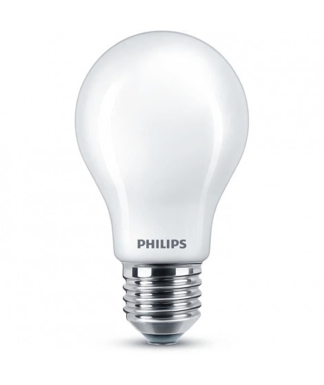 Ampoule standard LED PHILIPS Non dimmable - Verre dépoli - E27 - 60W - Blanc Chaud