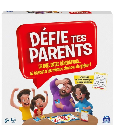 SPIN MASTER GAMES - DÉFIE TES PARENTS Edition Lancez les paris - 6062195 - Jeu de Société - Jeu Convivial Questions & Défis A…