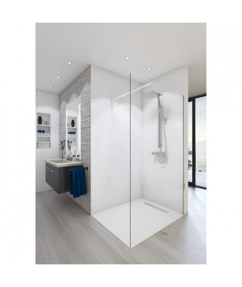 Paroi de douche en kit BALEARES CLAIRE - Verre Timeless 8 mm trempé by Saint-Gobain - AURYS