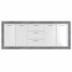 STONE Buffet  4 portes 3 tiroirs - Décor béton et blanc - L 206 x P 45 x H 83,4 cm