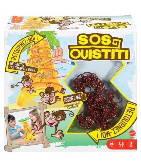 Mattel Games - SOS Ouistiti - Jeu de Société Familles - 5 ans et +