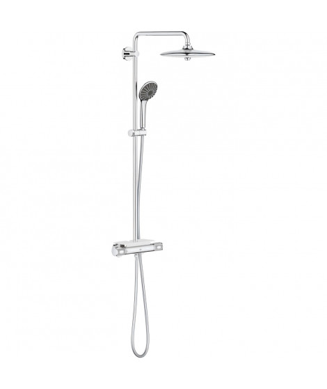 GROHE Colonne de douche mitigeur thermostatique Vitalio Joy 260, tete de douche 260mm, douchette 3 jets, chromé, 26403002