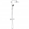 GROHE Colonne de douche mitigeur thermostatique Vitalio Joy 260, tete de douche 260mm, douchette 3 jets, chromé, 26403002