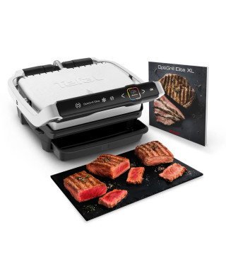 TEFAL GC750D12 Optigrill Elite Grill électrique, Technologie brevetée, Marquage intensif, 12 programmes, Intuitif, Plaques am…