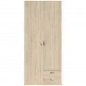 Armoire VARIA - Décor chene - 2 portes battantes + 2 tiroirs - L 81 x H 185 x P 51 cm - PARISOT