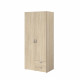 Armoire VARIA - Décor chene - 2 portes battantes + 2 tiroirs - L 81 x H 185 x P 51 cm - PARISOT