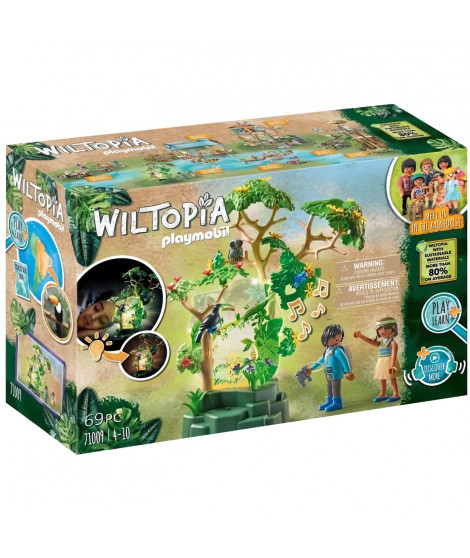 PLAYMOBIL - 71009 - Wiltopia - Foret tropicale avec veilleuse - Plus de 80% de matériaux recyclés ou biosourcés