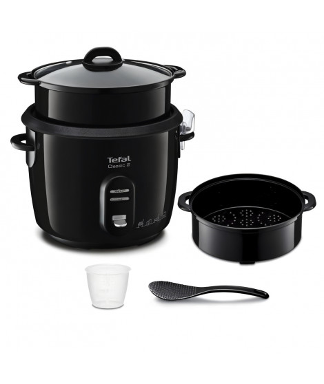 TEFAL Cuiseur a riz, Cuve 5 L antiadhésive, Capacité 1,5 kg de riz, Maintien au chaud, Panier vapeur, Classic 2 RK103811