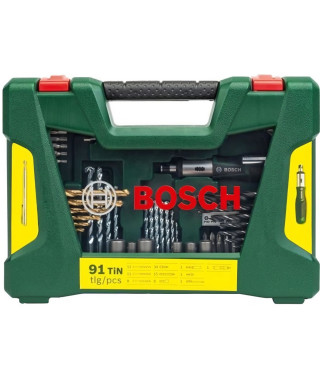 Coffret d'accessoires pour le perçage et le vissage V-Line (91 pcs) - BOSCH