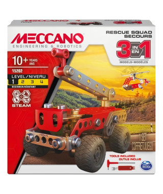 Coffret Véhicules de Secours Meccano - 3 Modeles - 87 Pieces