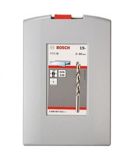 Set de forets ProBox HSS-G, 1-10mm, 135°, 19 - BOSCH