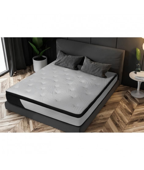 Matelas CASSIE 160x200 cm DESIGN 707  - 690 Ressorts ensachés et mémoire de forme - 30 cm