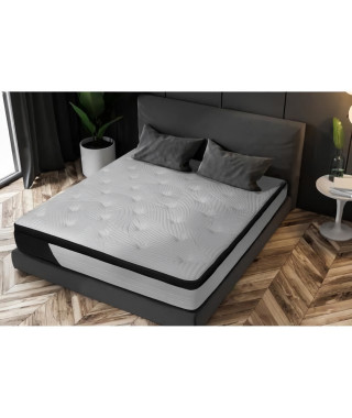 Matelas 140x190 cm CASSIE - 30 cm - 560 Ressorts ensachés et Mémoire de forme