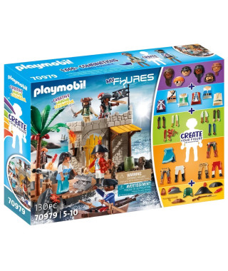 PLAYMOBIL - 70979 - My Figures: Ilôt des pirates - Figures - Combine tes personnages Histoire & Imaginaire